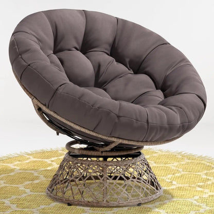 Wicker Papasan Chair with Thick Density Soft Cushion