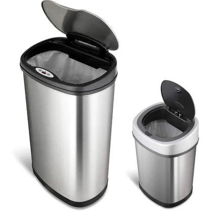 Automatic Touchless Infrared Motion Sensor Trash Can Combo Set