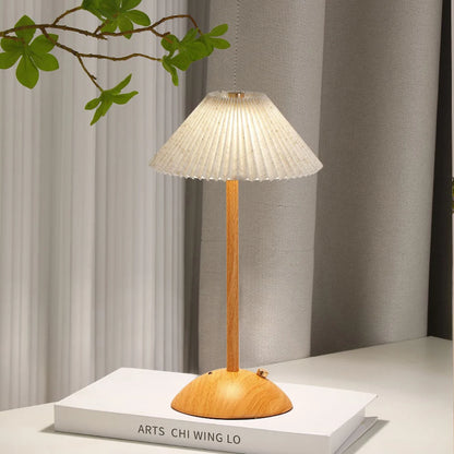 Portable LED Desk Lamp Wood Base Table Lamp