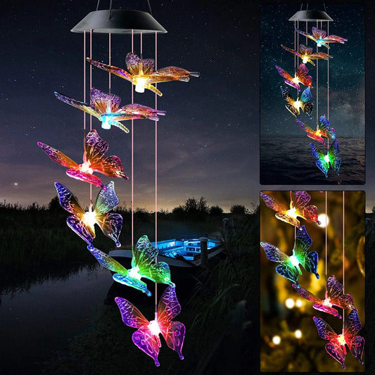 Solar Butterfly Hanging Wind Chime Lights