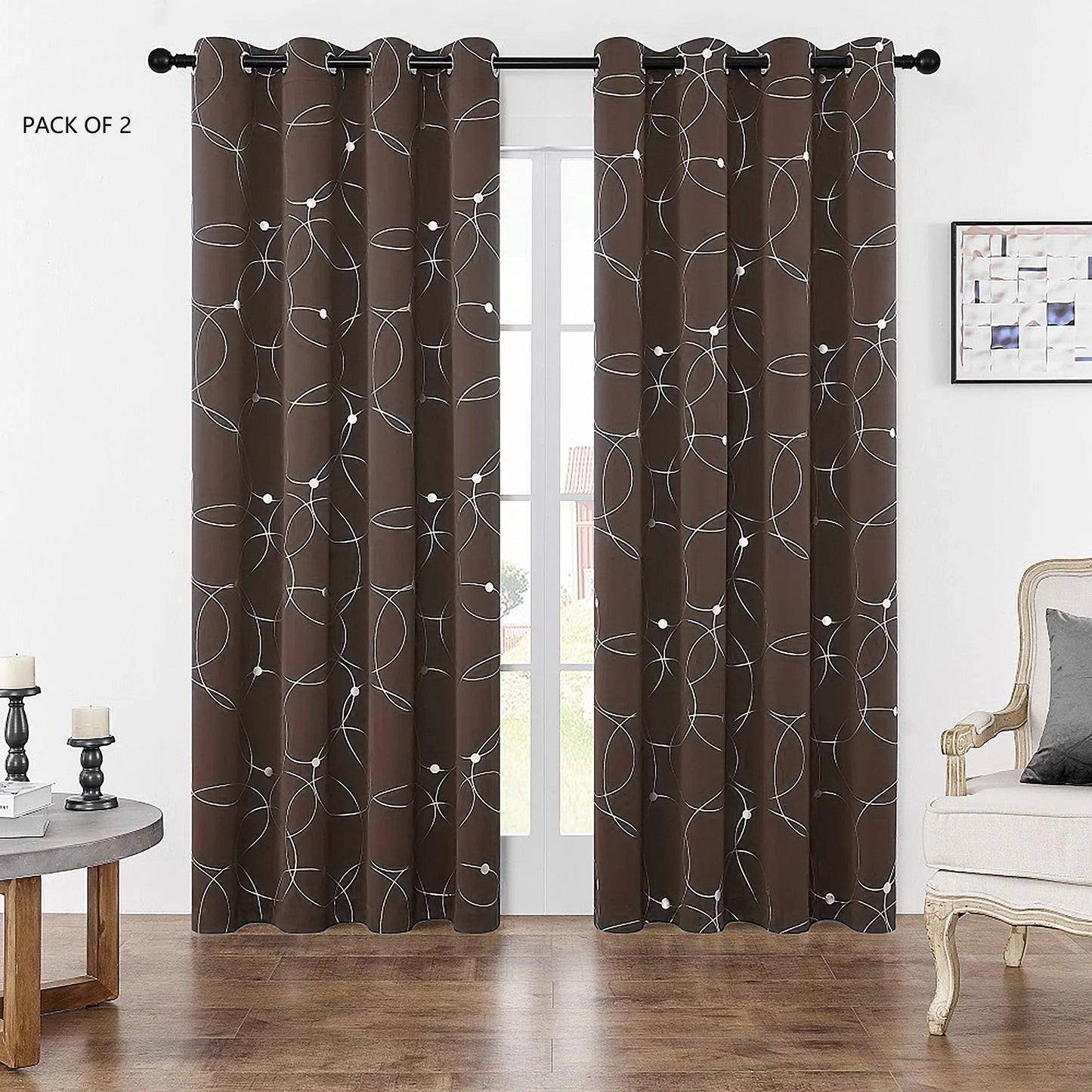 Pack Of 2 Grommet Thermal Insulated Curtains