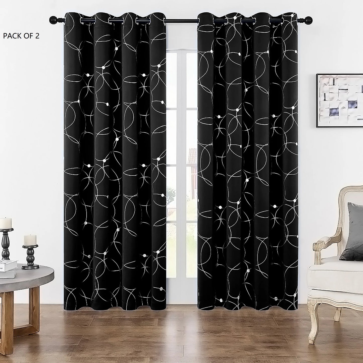 Pack Of 2 Grommet Thermal Insulated Curtains