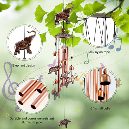 5PCS/1PCS Garden Elephant Wind Chimes