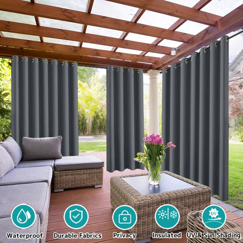 Outdoor Waterproof Sunlight Blackout Curtains