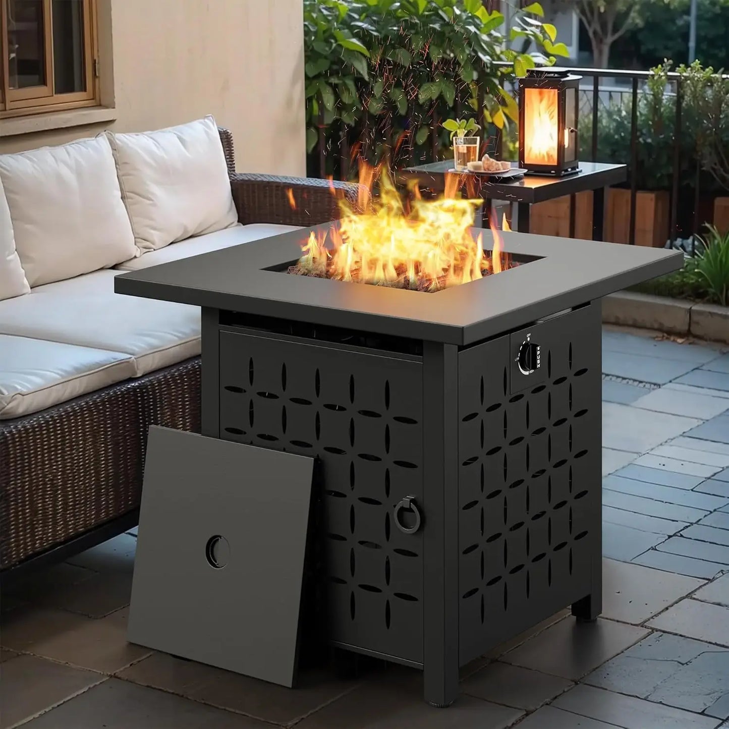 Gas Fire Pit, 50,000 BTU Steel Propane Table