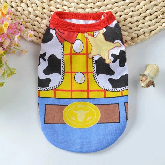 Breathable Small Dog Clothes Cartoon T-Shirts