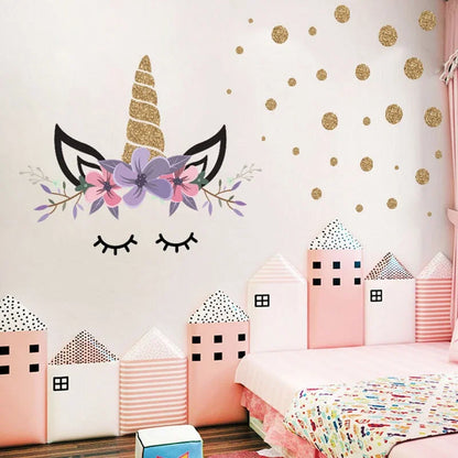 Cartoon Unicorn Horse Star Heart Wall Stickers