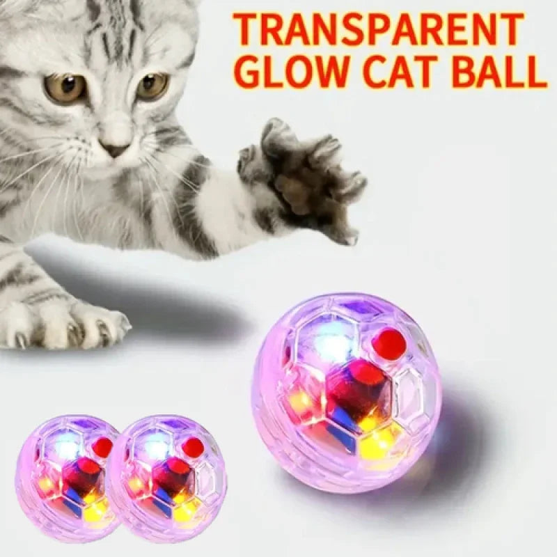 3Pcs Interactive Flashing Cat Ball Toy