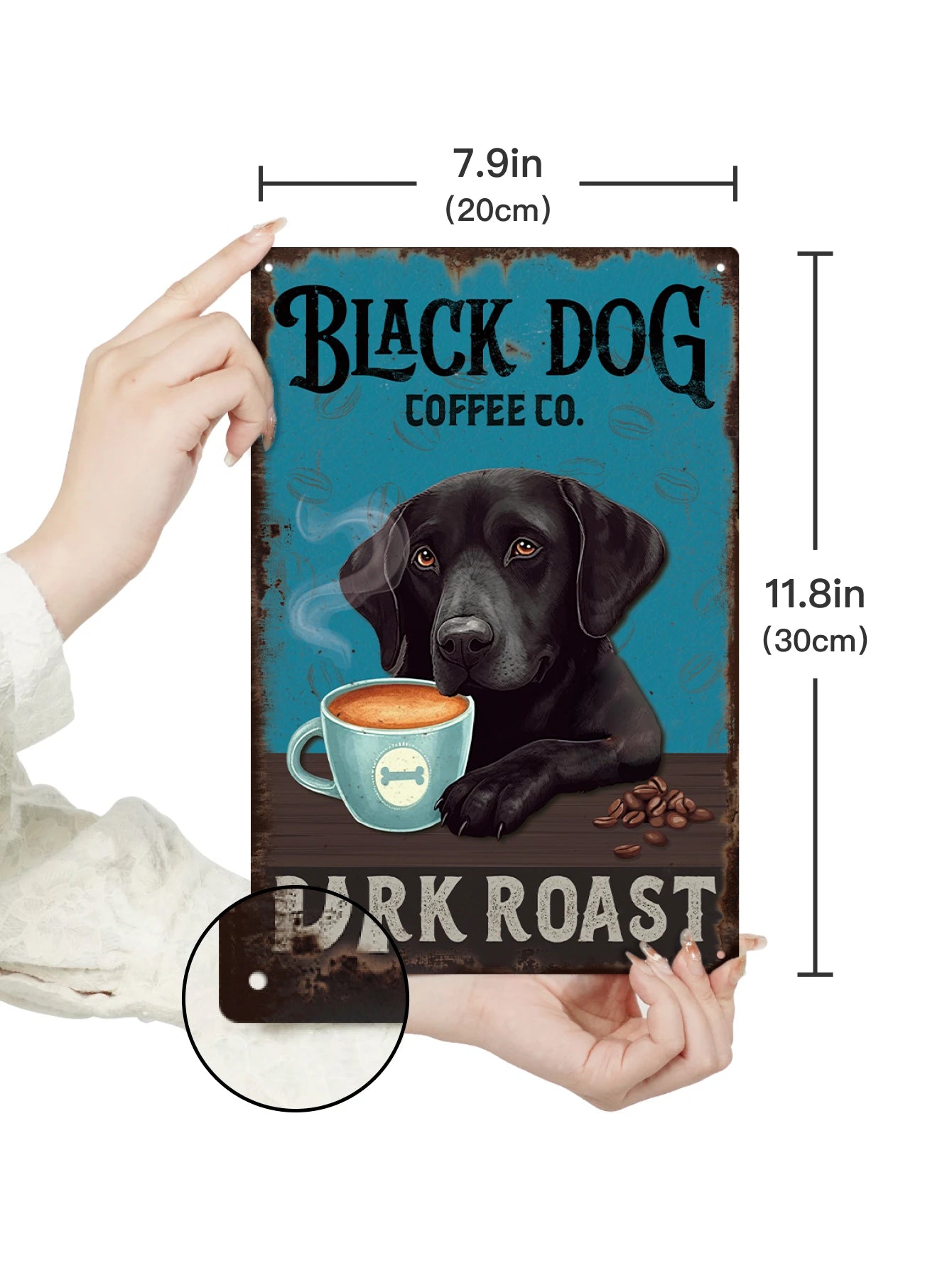 1pc Black Dog Tin Sign