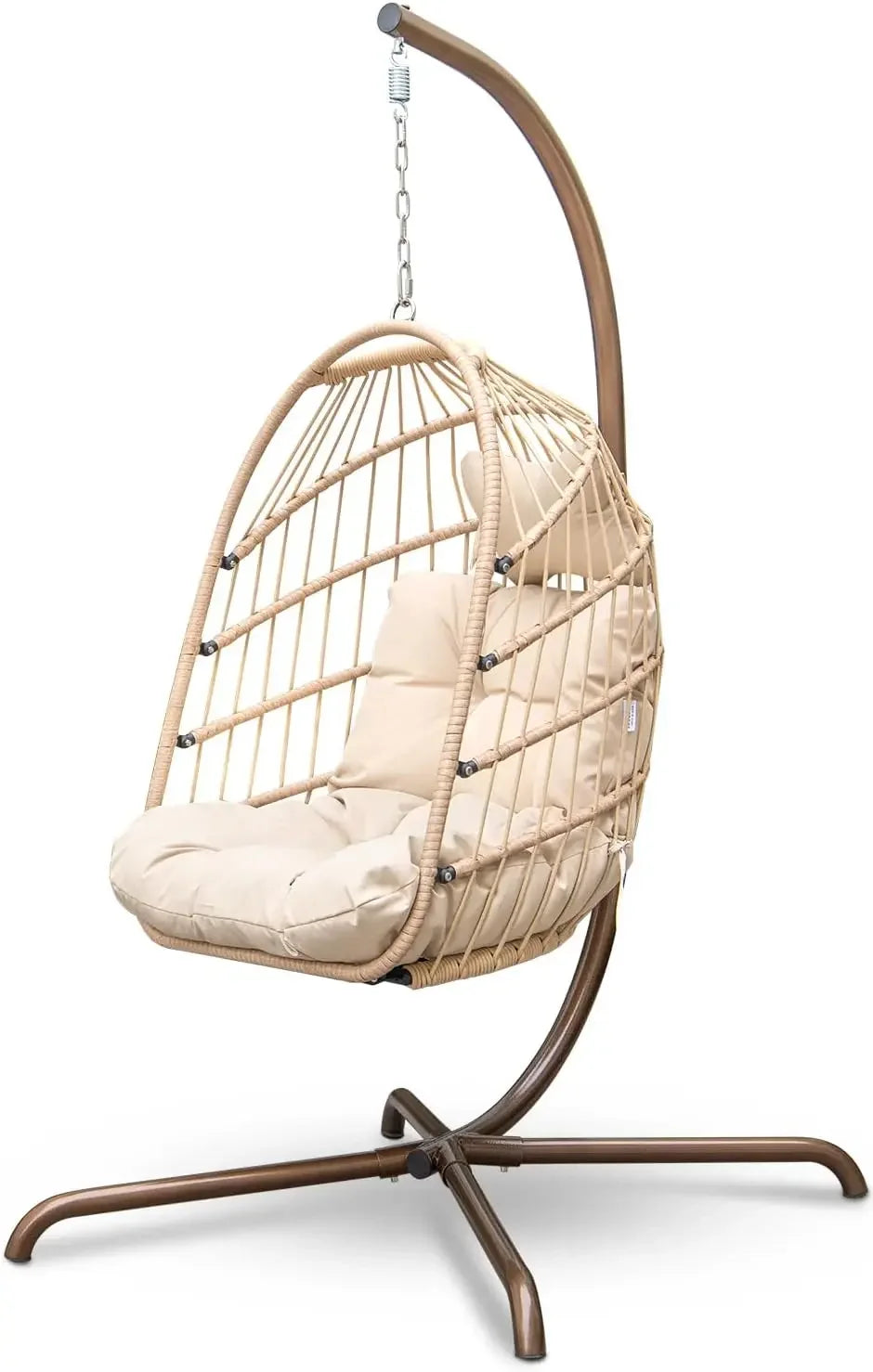 Wicker Luxury Egg Hanging Chair with Water Resistant Cushions