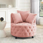 Velvet Swivel Accent Chair with 3 Pillows