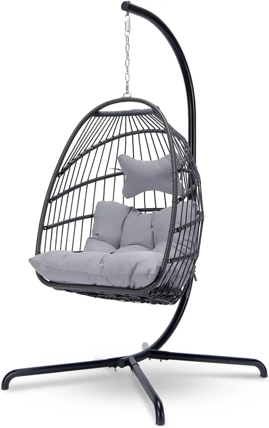 Wicker Luxury Egg Hanging Chair with Water Resistant Cushions