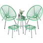 5-Piece Acapulco Chair Set With Glass Table and Footstool