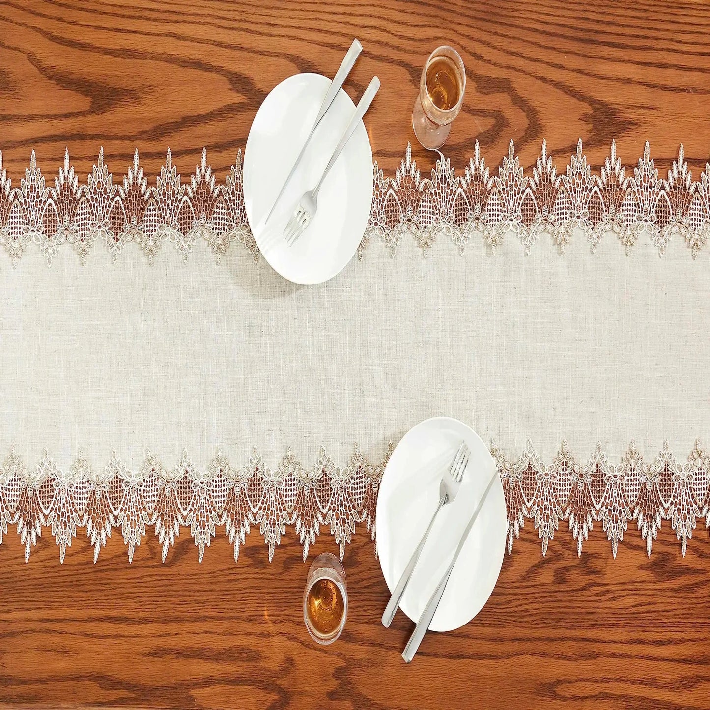 Elegant Natural Linen Table Runner