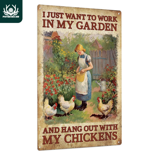 1PC Chicken Metal Tin Sign 7.8 X 11.8 Inches