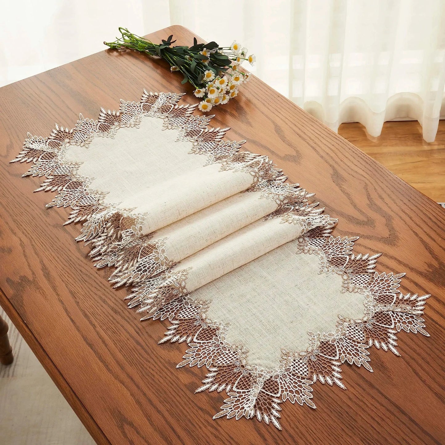 Elegant Natural Linen Table Runner