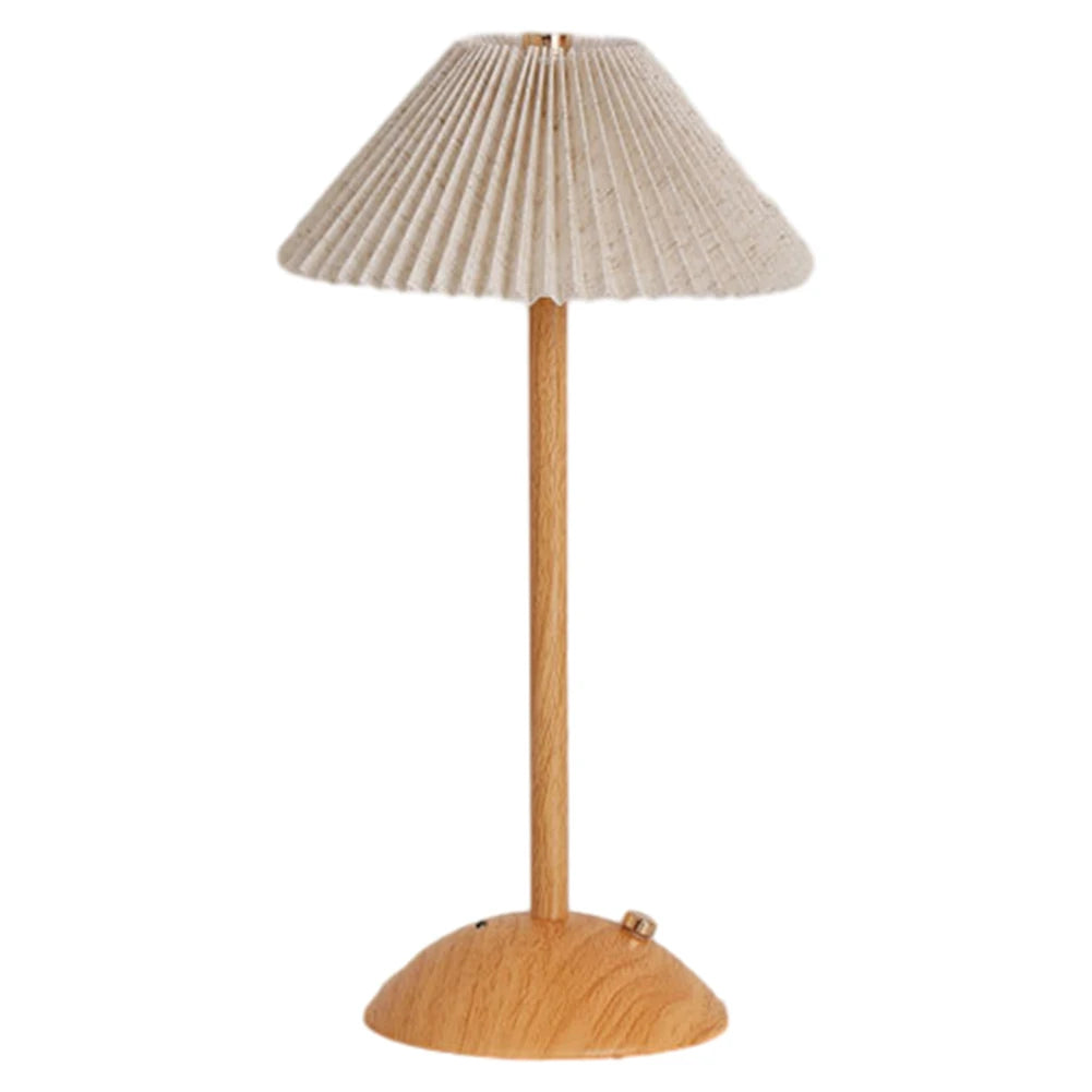 Portable LED Desk Lamp Wood Base Table Lamp