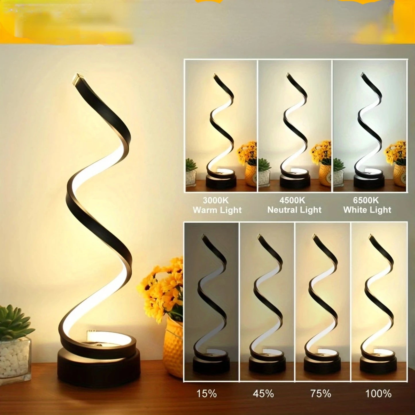 Modern and Elegant LED Spiral Table Lamp