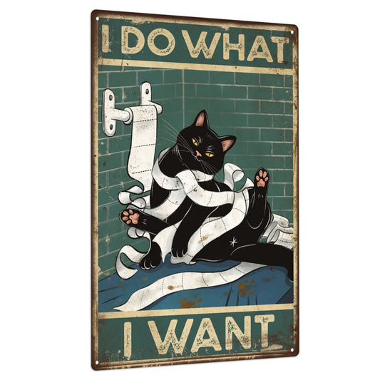 Decor Black Cat Tin Sign Decor