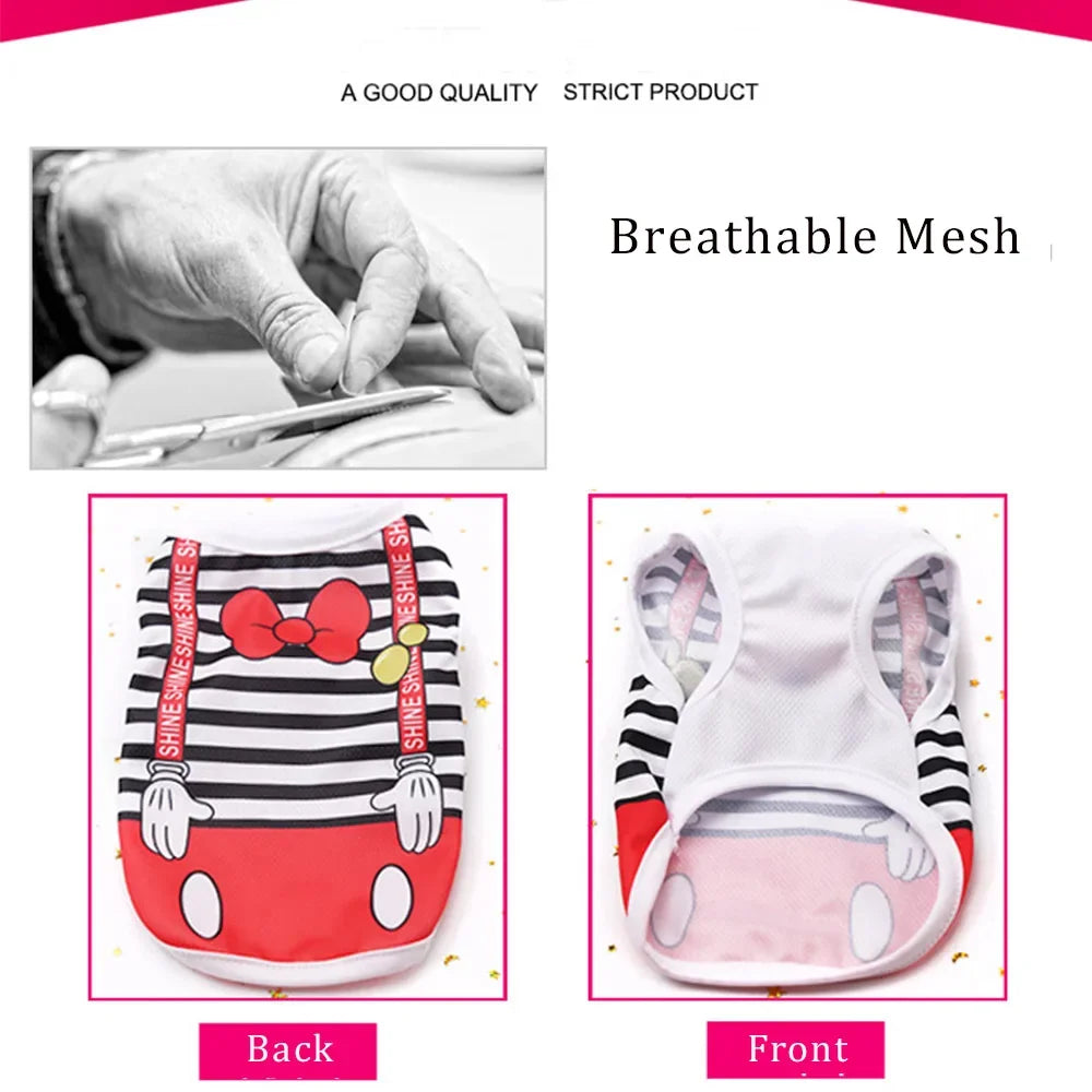 Breathable Small Dog Clothes Cartoon T-Shirts