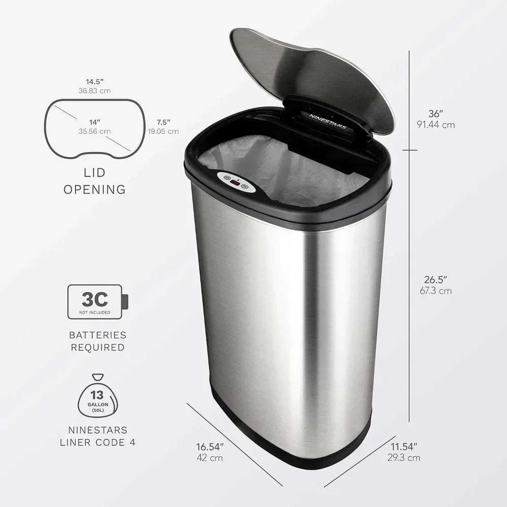 Automatic Touchless Infrared Motion Sensor Trash Can Combo Set