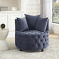 Velvet Swivel Accent Chair with 3 Pillows