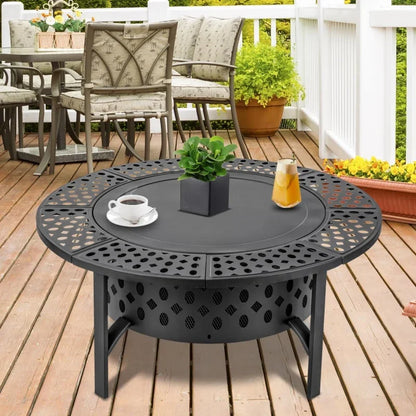 Outside Wood Burning Double Grill With Lid & Poker