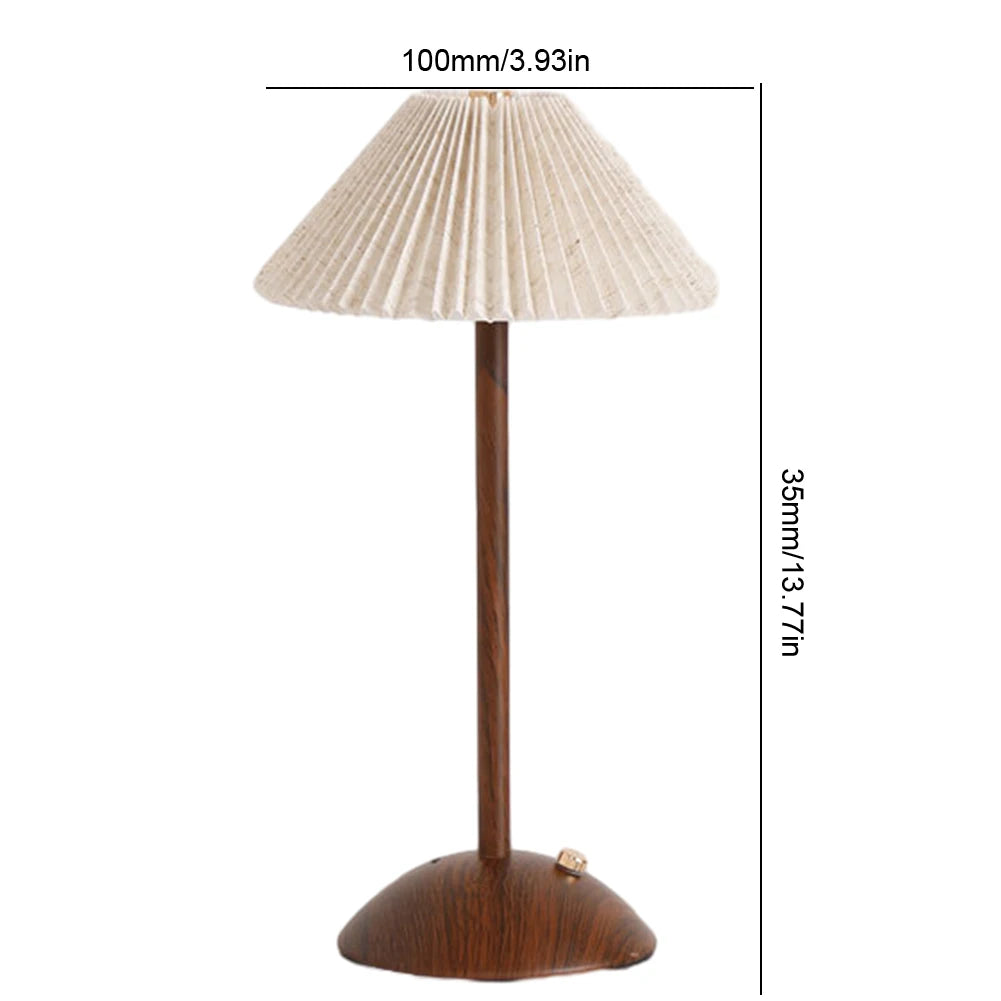 Portable LED Desk Lamp Wood Base Table Lamp