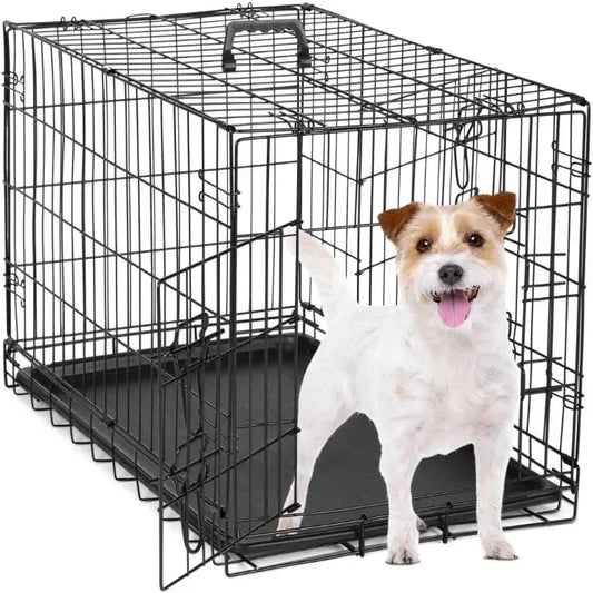 Dog Crate Kennel,  Double Door W/Divider Panel