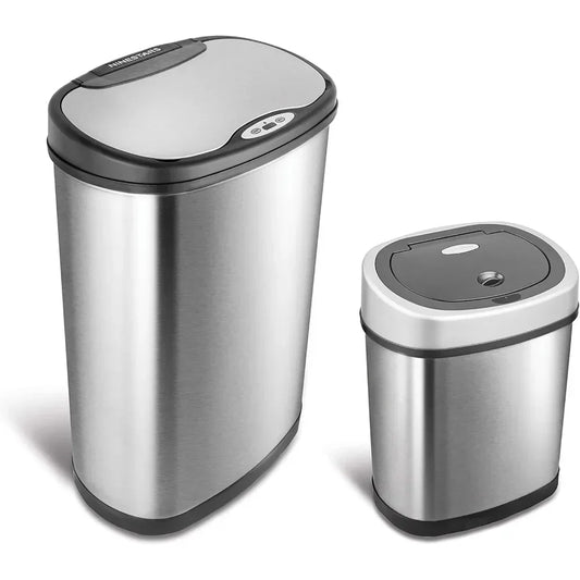 Automatic Touchless Infrared Motion Sensor Trash Can Combo Set