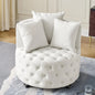 Velvet Swivel Accent Chair with 3 Pillows